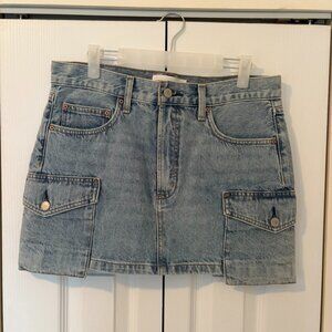 Denim Forum The '90s Cargo Mini Denim Skirt